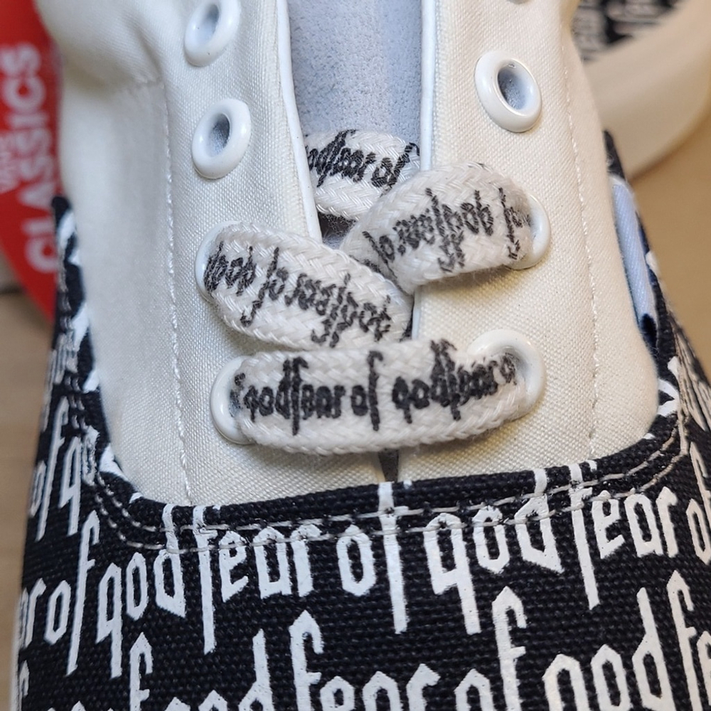 Vans Era X Fear Of God 95 Black White Canvas Shoes - Picture 11 of 14